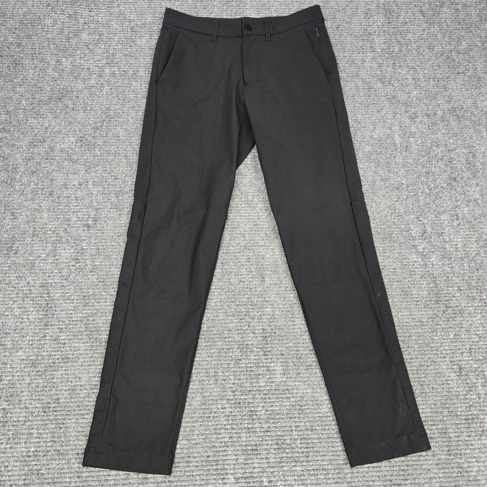 Lululemon Commission Pants Mens 28x29 Black Slim Warpstreme Chino Golf